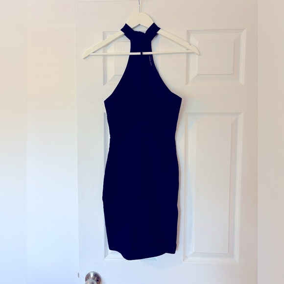 VINTAGE SHOP BLACK DRESS WITH CHOKER SIZE S - Picture 1 of 3